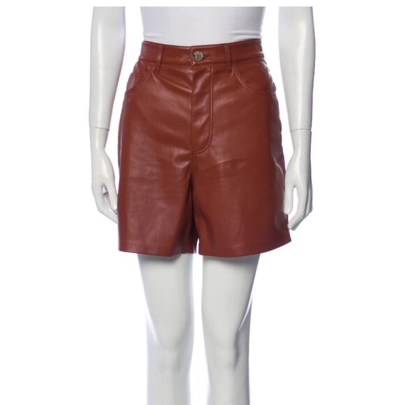 Nanushka Pleather Mini Shorts w/ Tags Size: M in Brown - Picture 11 of 11